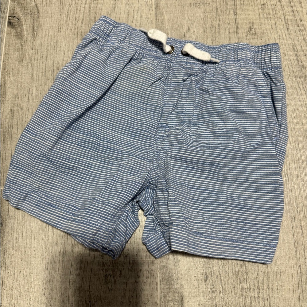 George Blue and White Striped Shorts